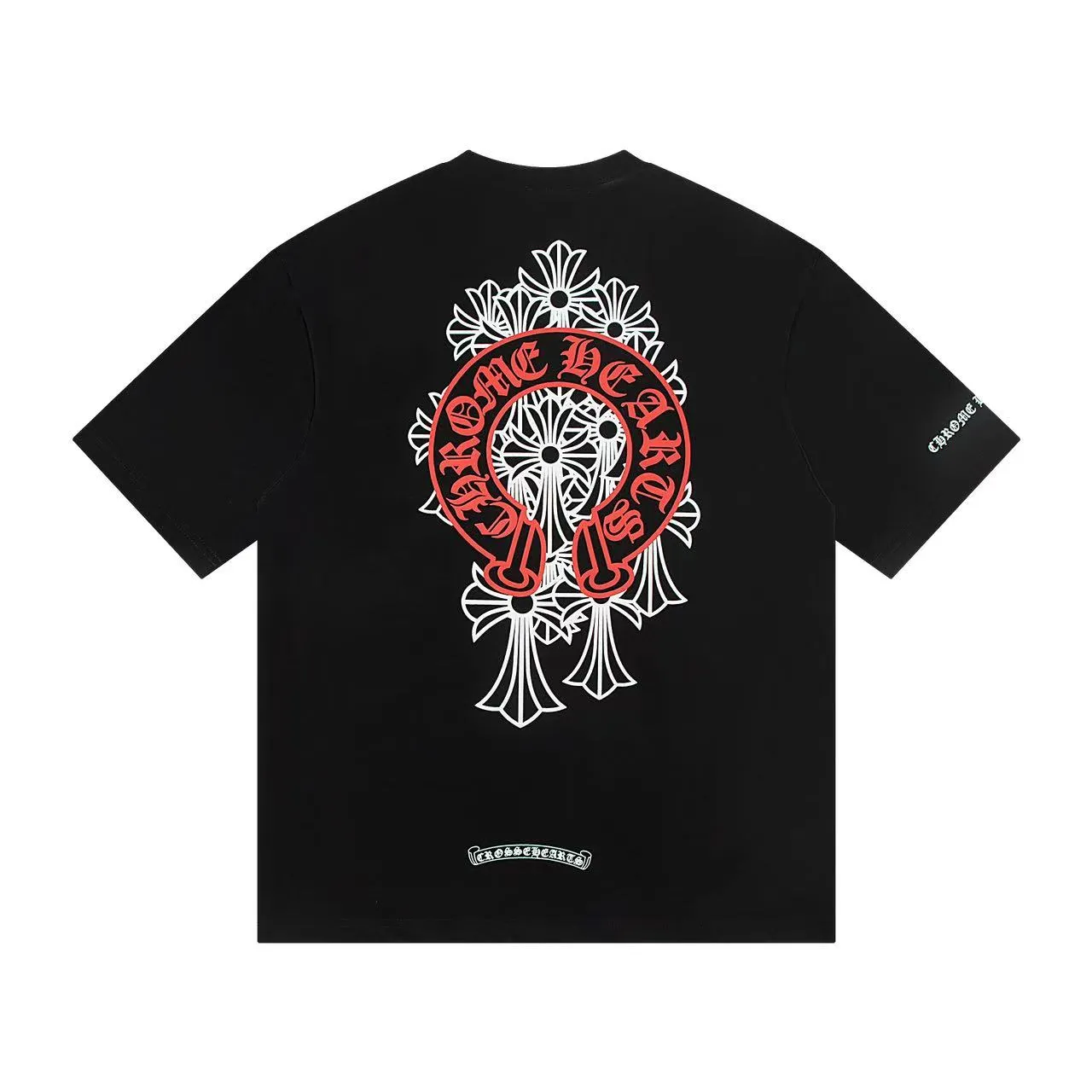 🅿️150 Style: 2025 new Croix Heart short-sleeved T-shirt Material: High version 300g double yarn combed cotton Size: S～XL Color: Black Style number: Z006